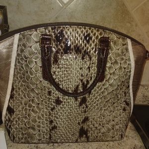 Brahmin snakeskin satchel purse